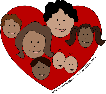family in a heart sketch