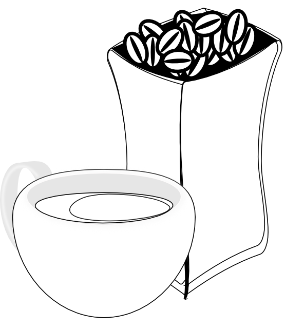 Coffee bean clipart black and white