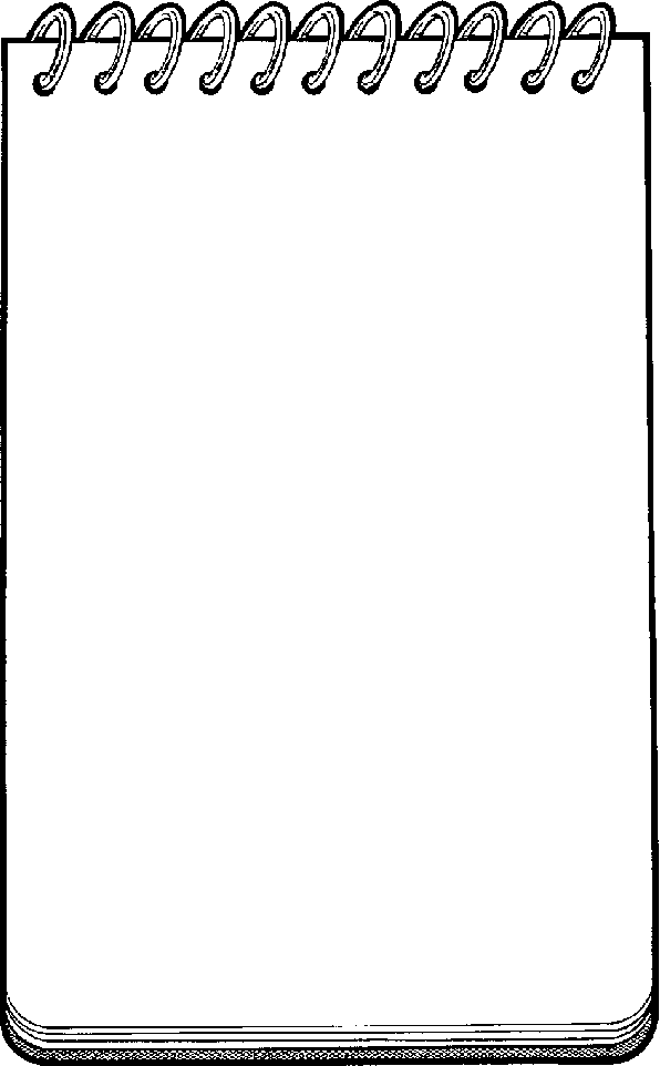 Open notebook clipart black and white