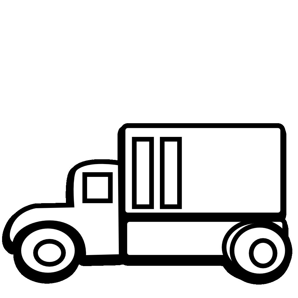 Car and truck clipart black and white