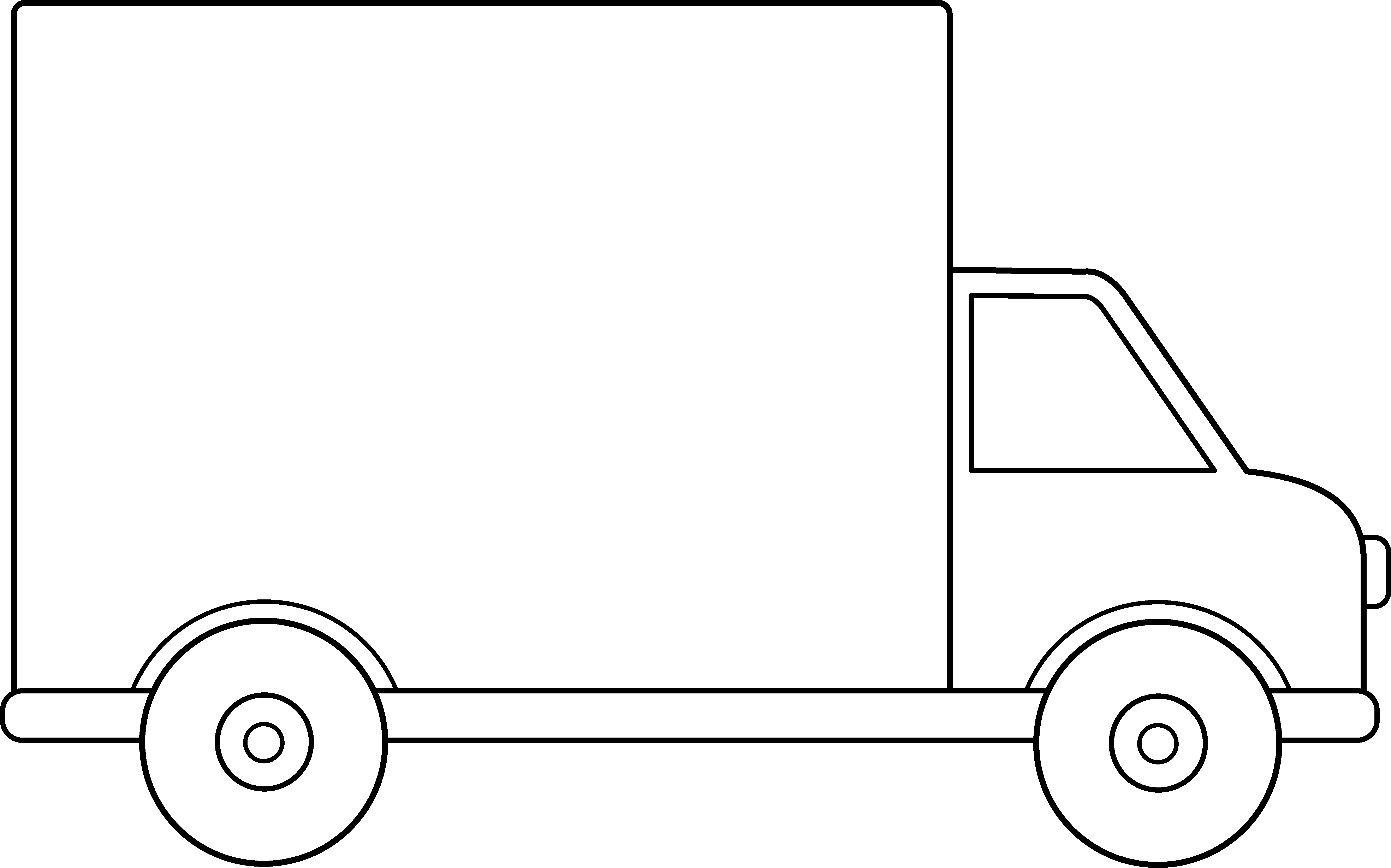 Moving truck clipart black and white