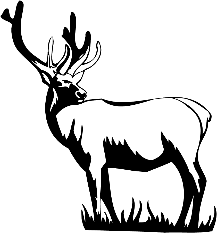 Black and white clipart of wild game