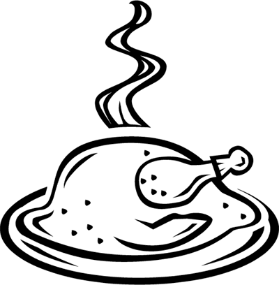 Chicken rice clipart black and white