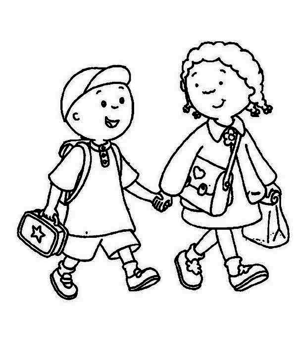 Clipart of children going to school