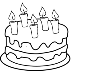 Birthday Cake Clipart Black And White