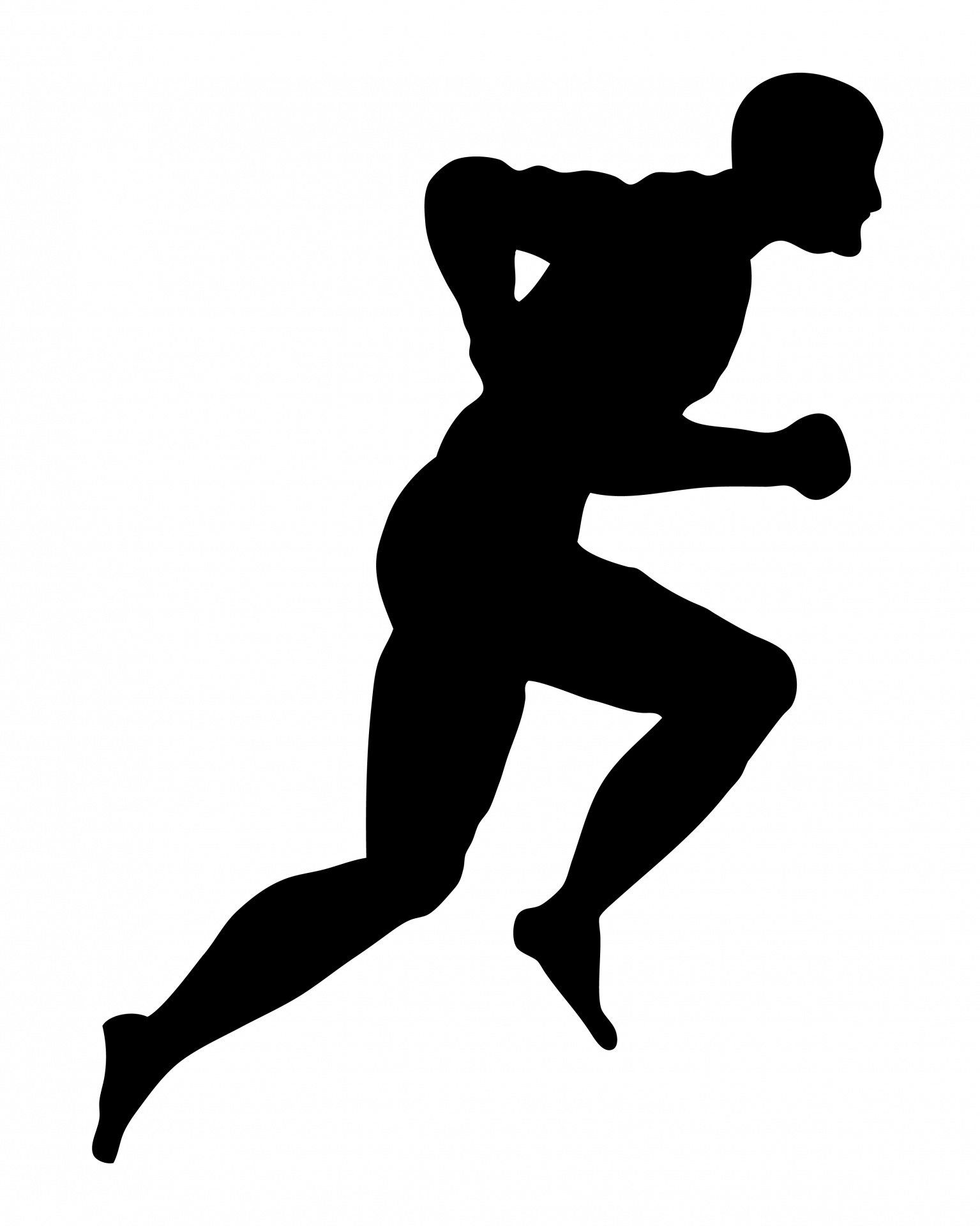Running silhouette clipart black and white