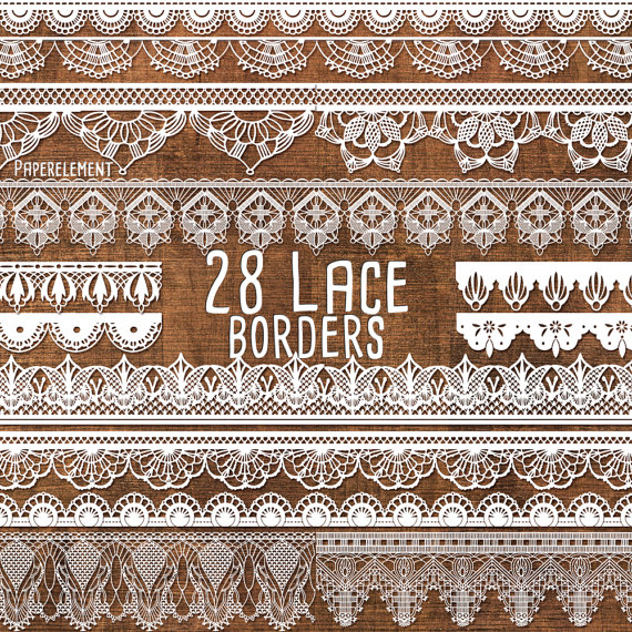 Lace Border Clipart Pack: Lace Border Clip Art by PaperElement