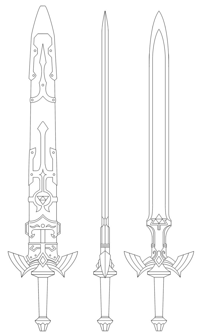 Master Sword Coloring Page coloring page, coloring image, clipart