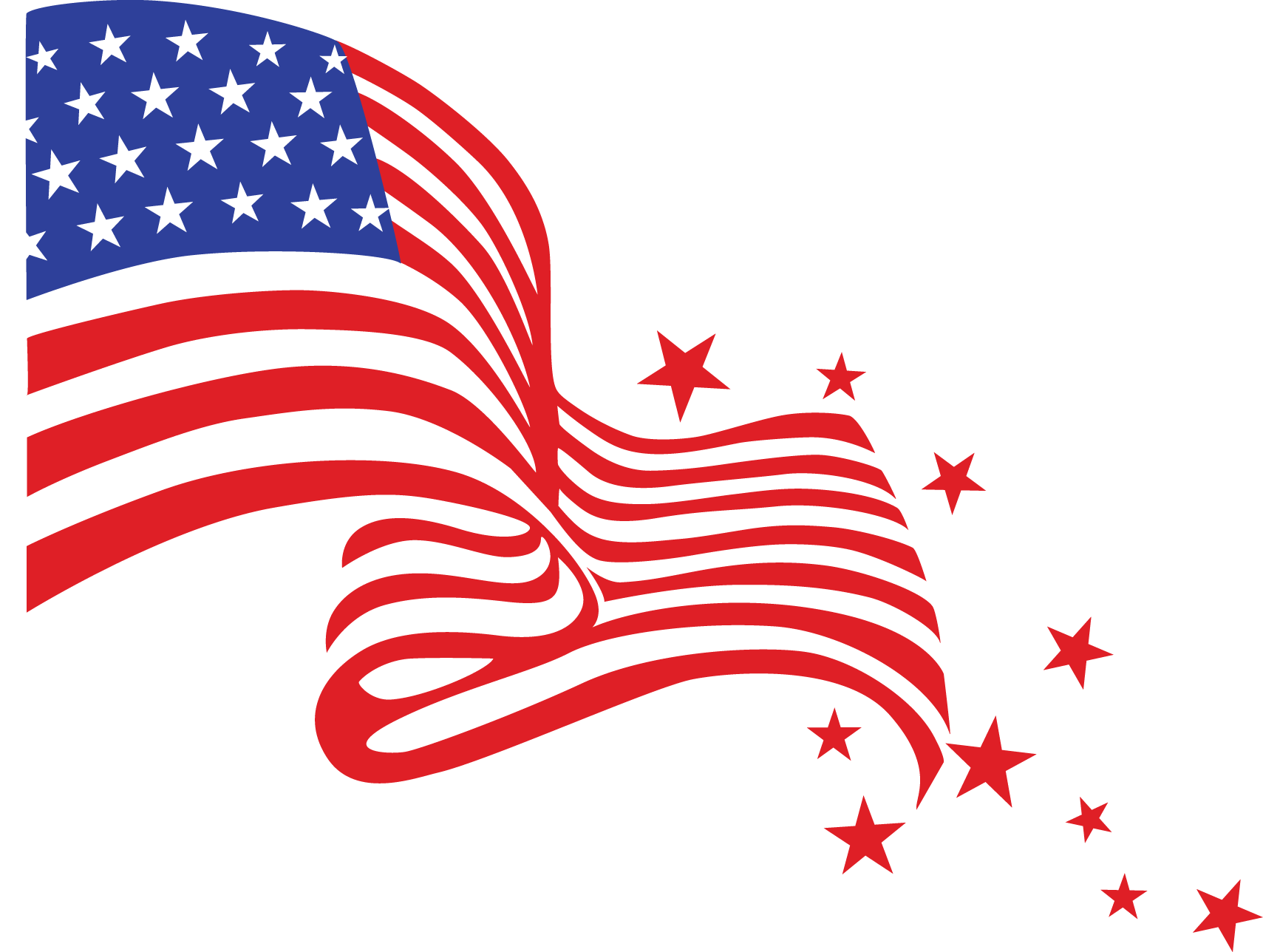 Abstract american star and flag clipart