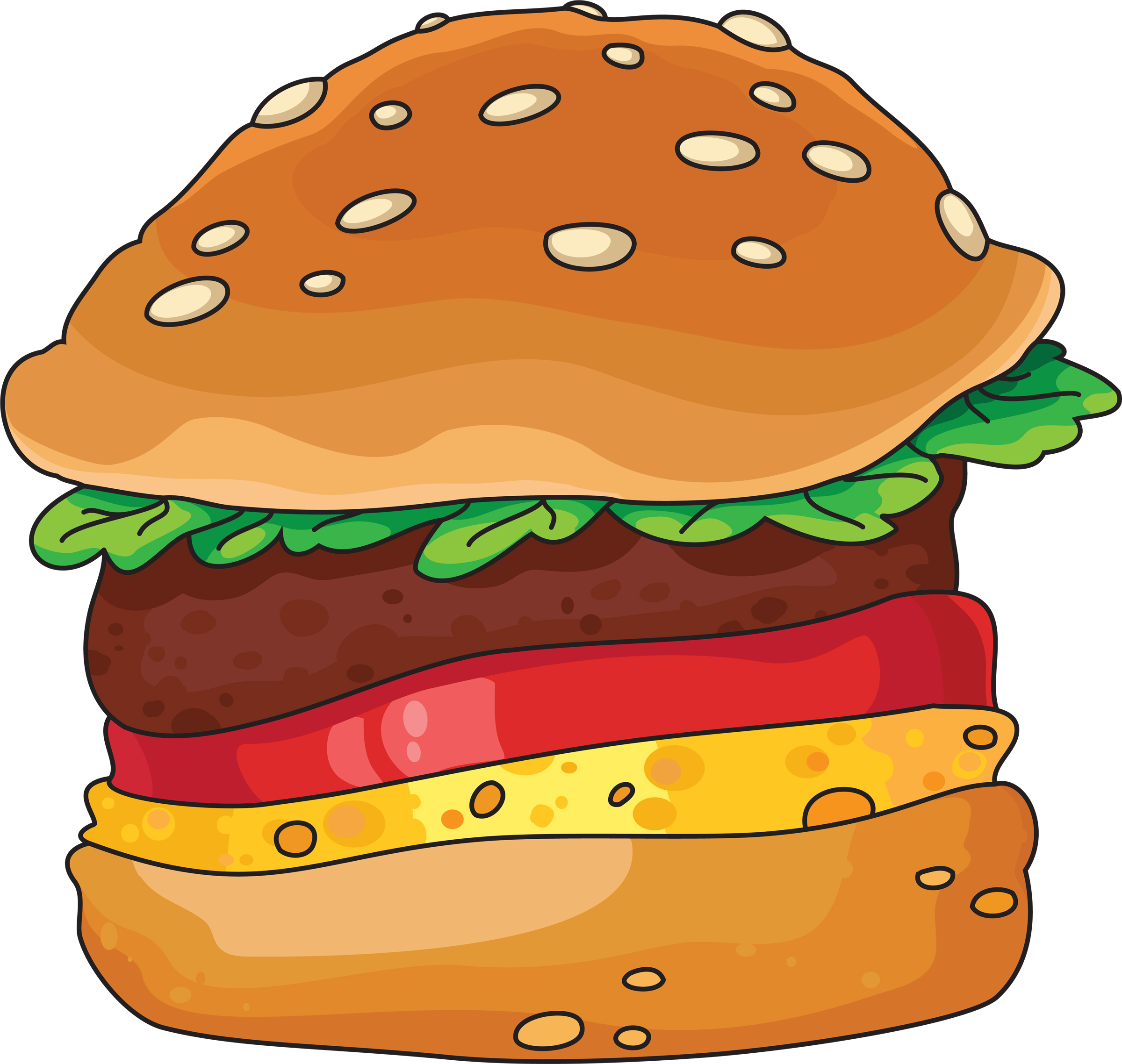 Cartoon hamburger clipart 