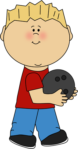 Boy with Bowling Ball Clip Art