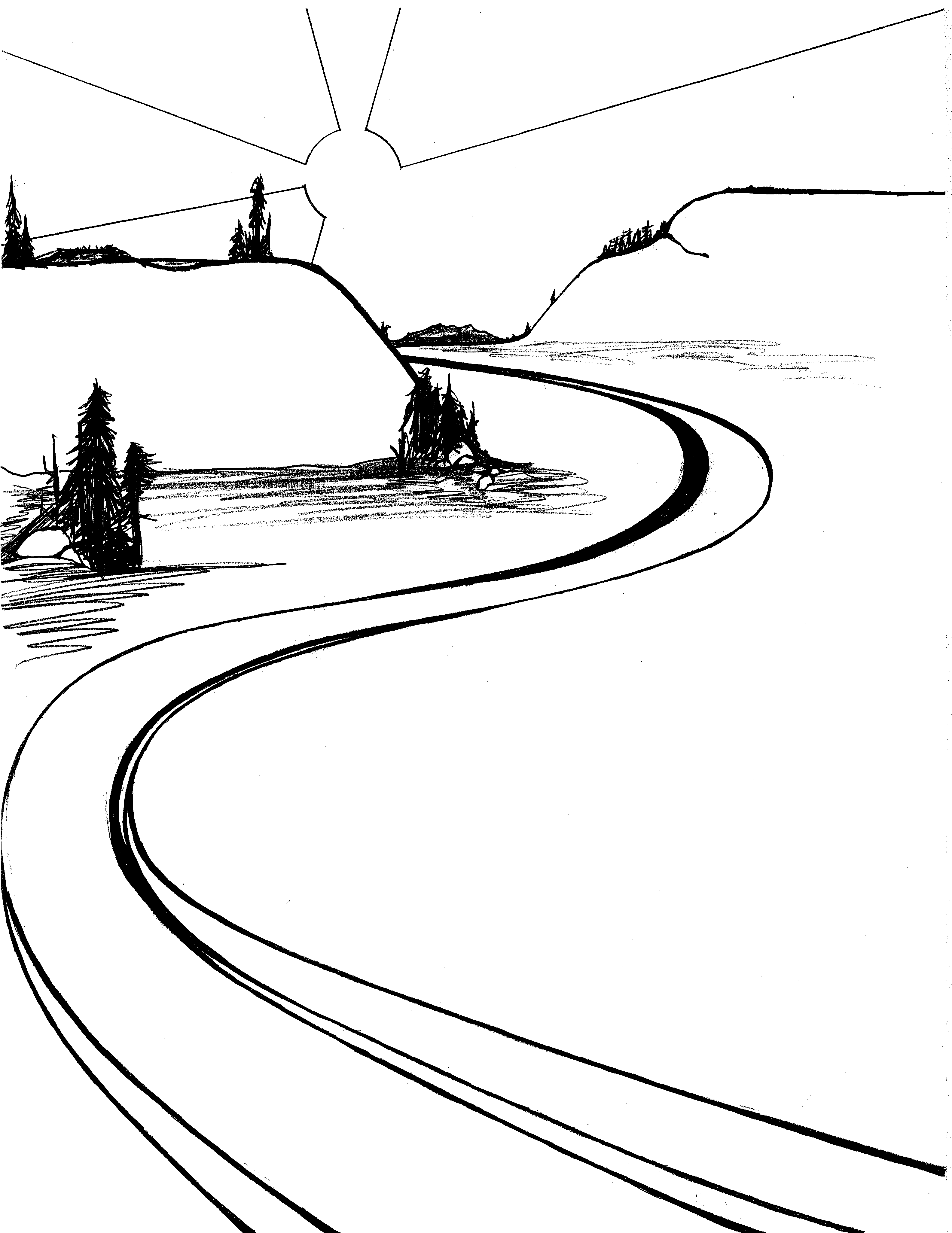 pathway clipart black and white