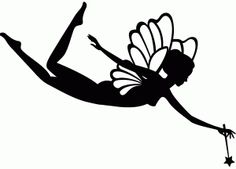 Flying fairy silhouette clipart