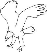 Bald eagle black and white clipart