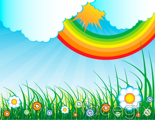 garden rainbow background clipart - Clip Art Library