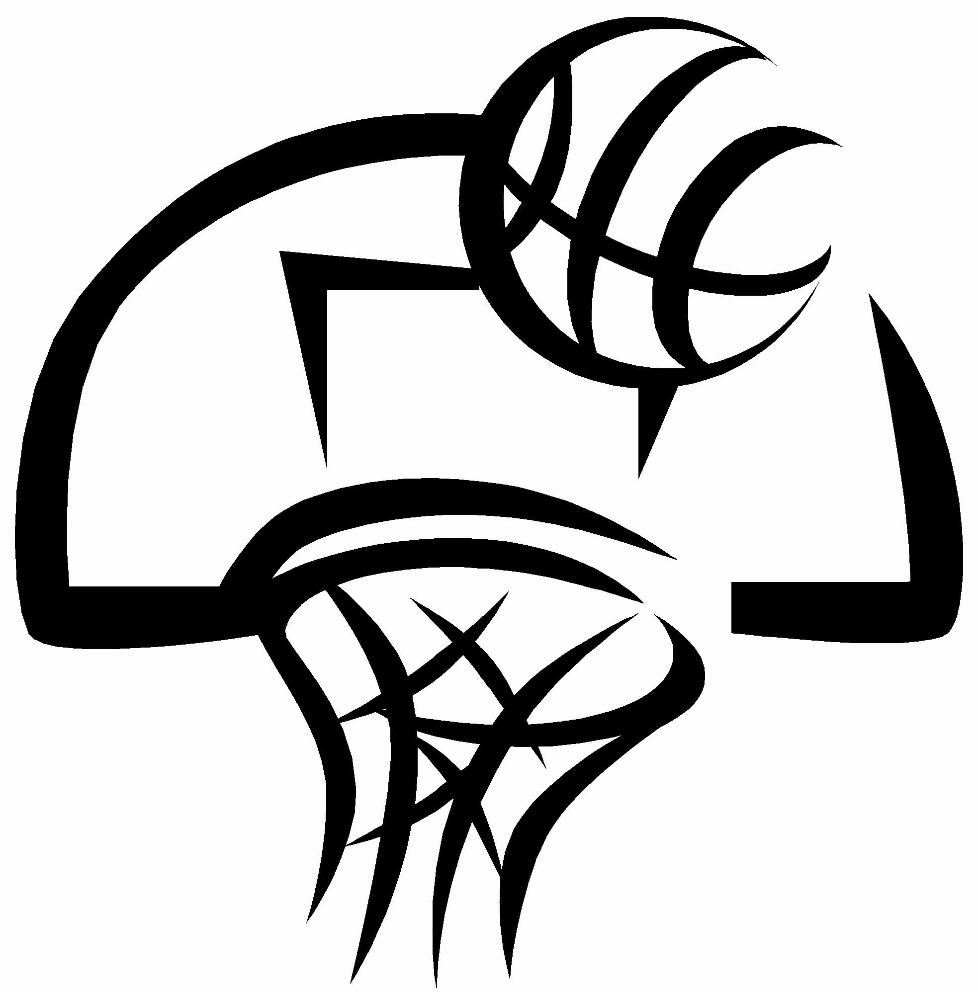 Black and white background basketball clipart