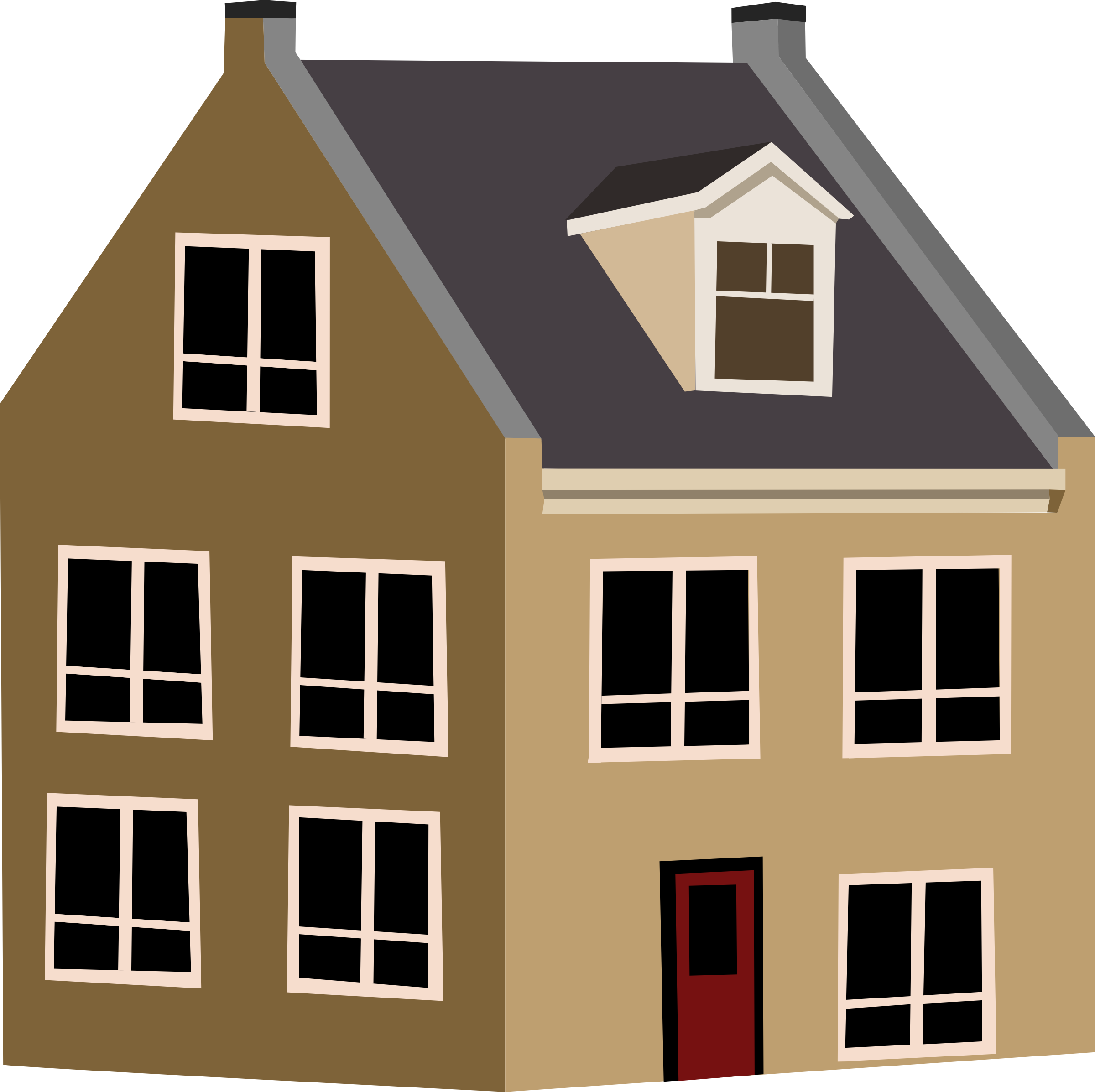 Big and small house clipart