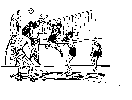 volleyball game black and white