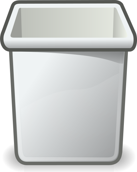 Black and white trash can clipart