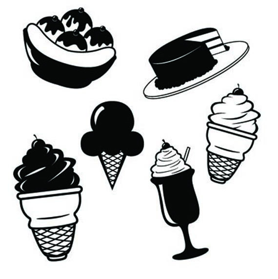 Dessert clipart image black and white
