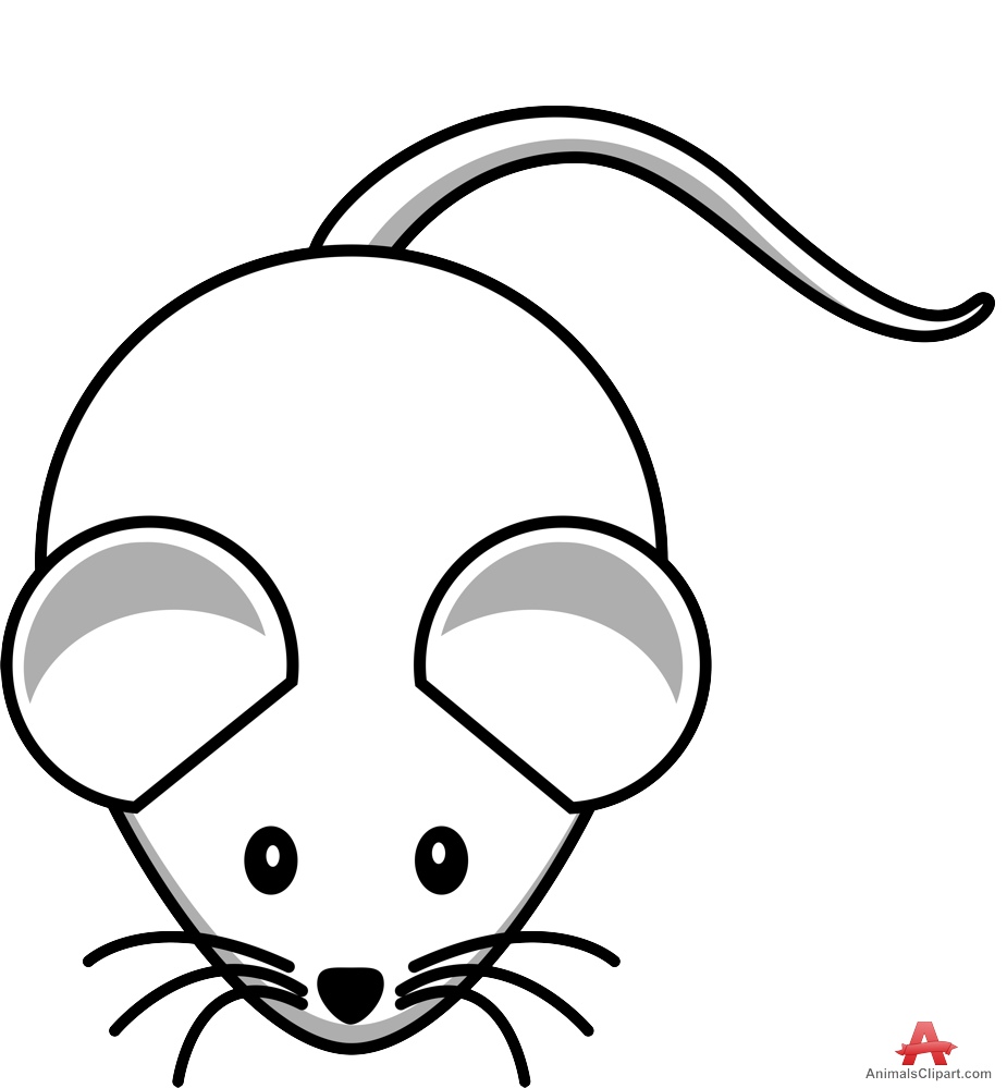 Outline Mouse Drawing in Black and White