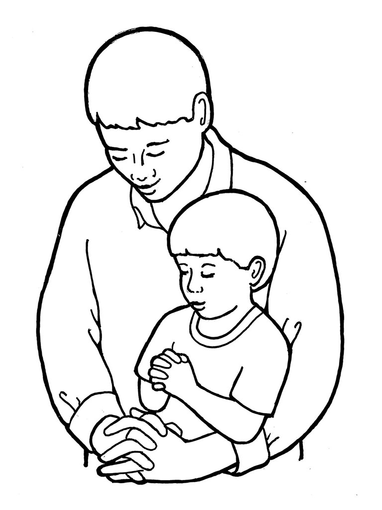 father son clipart black and white