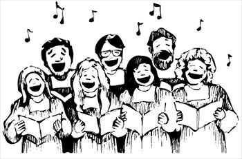 People singing in church clipart
