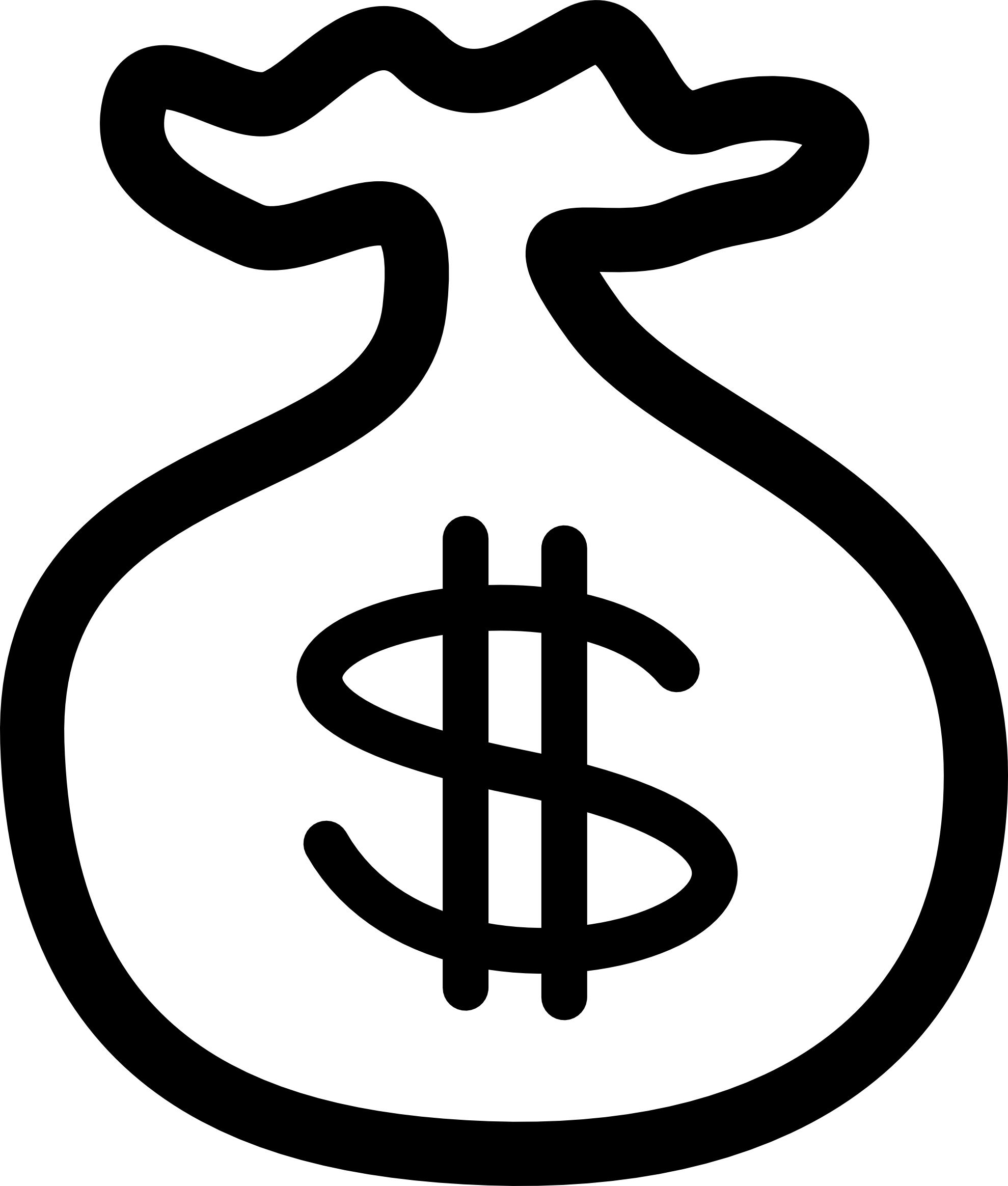 Animated clipart of banker giving bags of cash