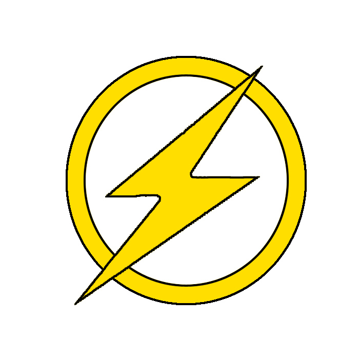 The Flash Logo Black And White