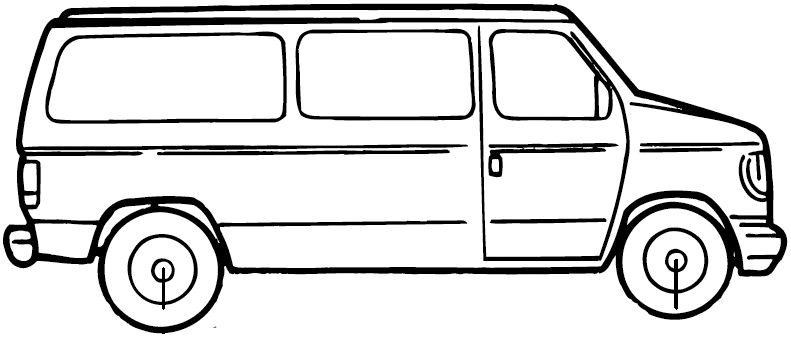 black and white van - Clip Art Library