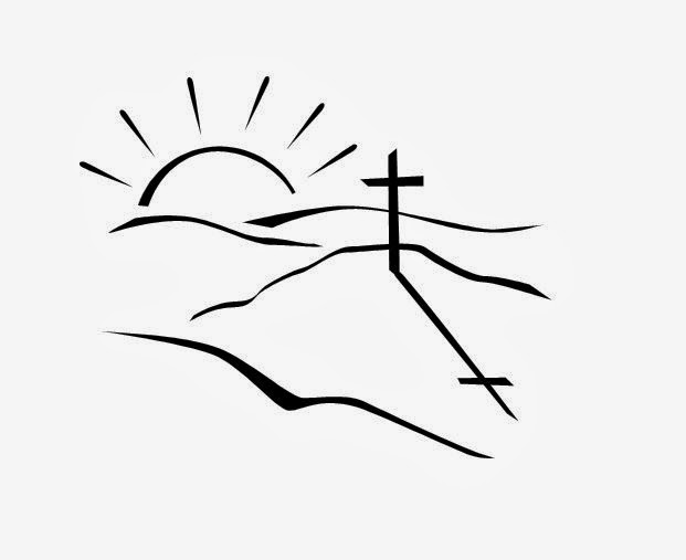 Cross on a hill clipart