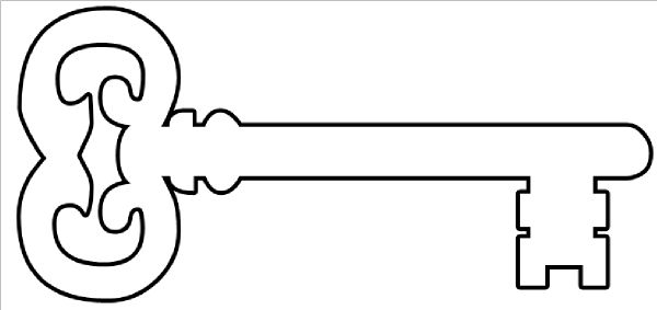 Black and white key clipart