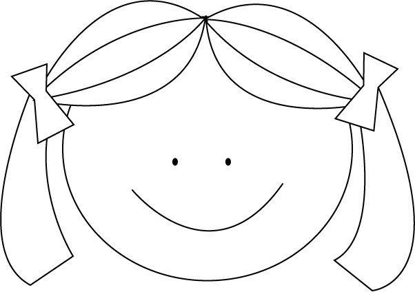 Black And White Girl Clipart