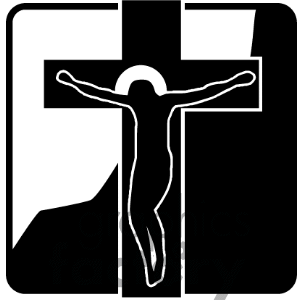 Easter sun cross clipart black and white
