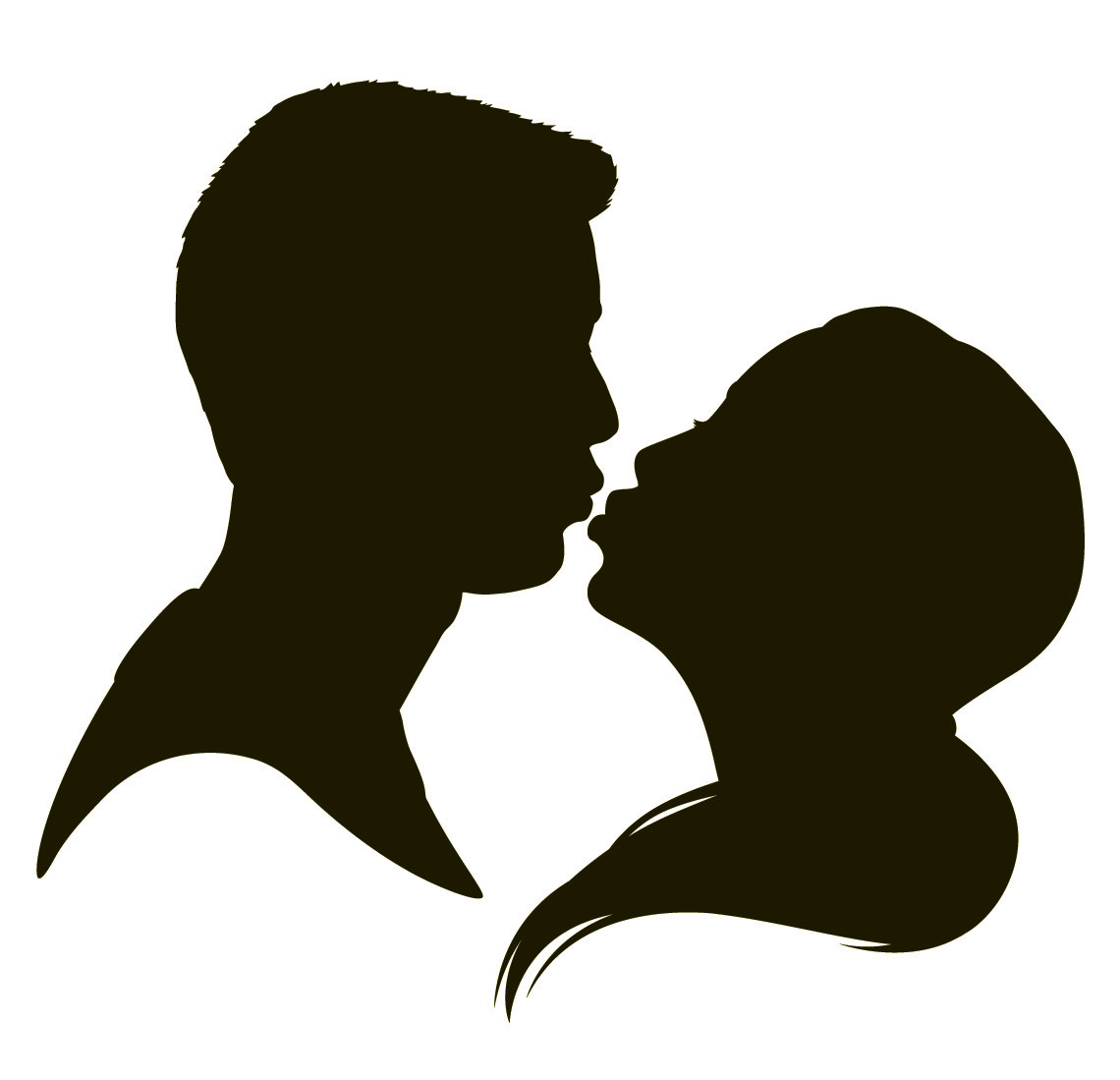 Two people hug silhouette clipart