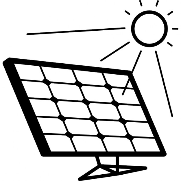 Solar panel clipart black and white