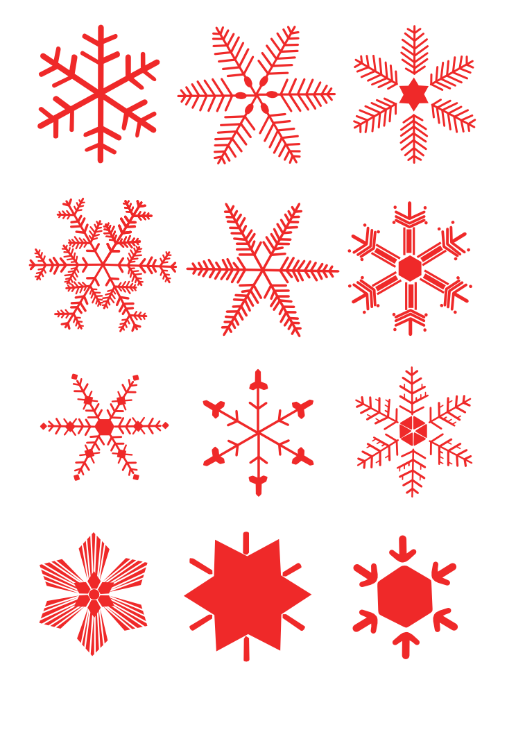 Snowflakes clipart transparent background red