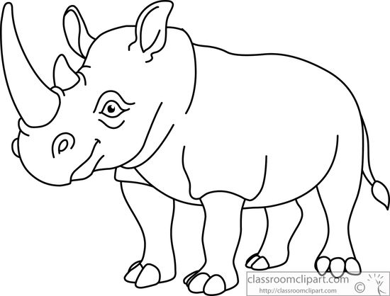 Rhino black and white clipart