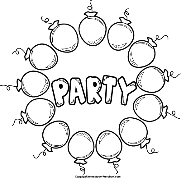 Party clip art black and white