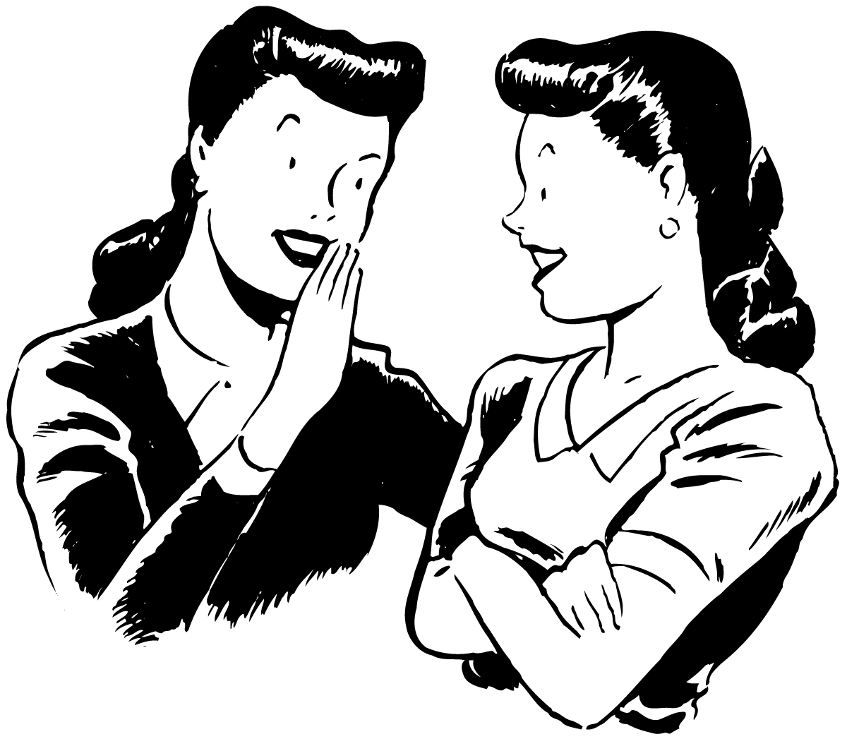 Girl Talking To Friends Clipart