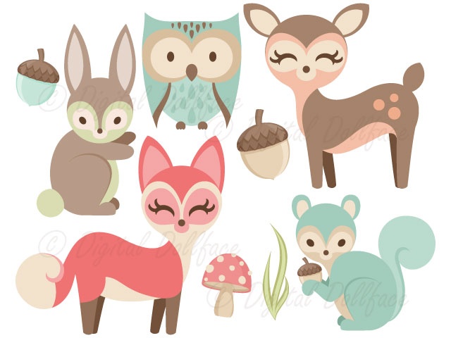 Squirrel and owl clipart