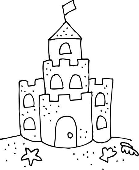 Realistic sand castle fort fortress towers Vector Image