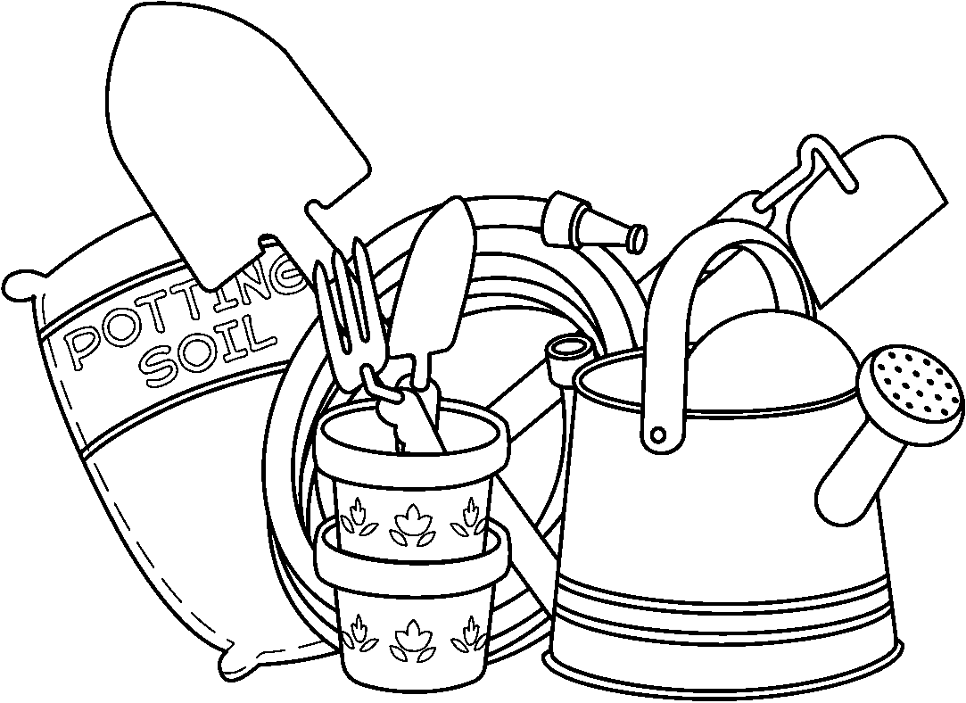 Garden line drawing clipart