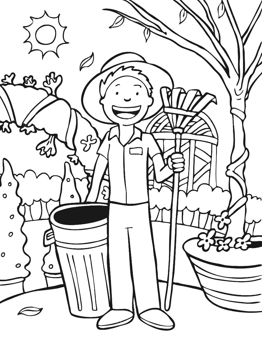 Gardening Tools Clipart Black And White Sun