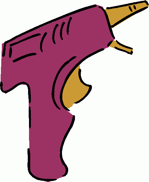cartoon pink glue gun