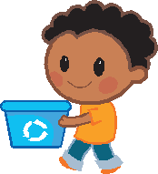 Ms Boy Putting Trash In Recycling Clipart