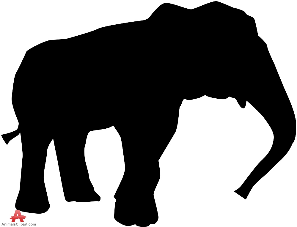Large Elephant Silhouette Clipart