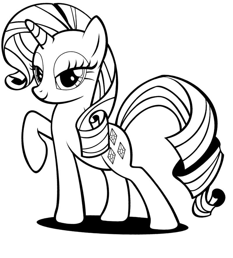 My little pony clipart black and white