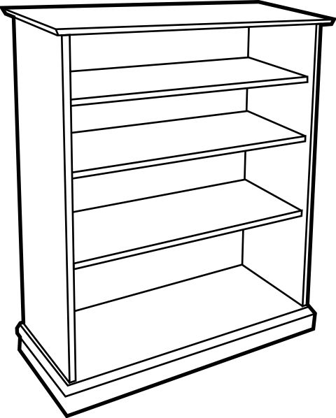 empty cupboard clipart black and white