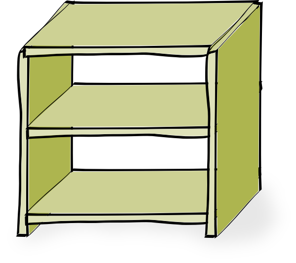 Empty bookcase clipart outline